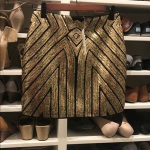 NWT gold and black sequin mini skirt size M